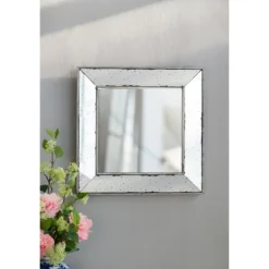 Decorative Mirrors-Kirkland's Home Antique Silver Glass Square Frame Mirror