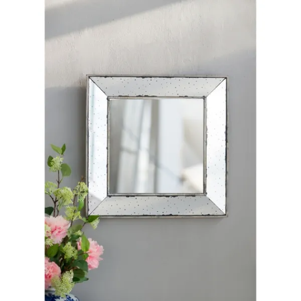 Decorative Mirrors-Kirkland's Home Antique Silver Glass Square Frame Mirror