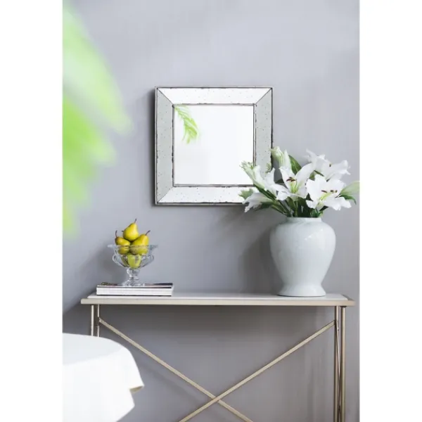 Decorative Mirrors-Kirkland's Home Antique Silver Glass Square Frame Mirror