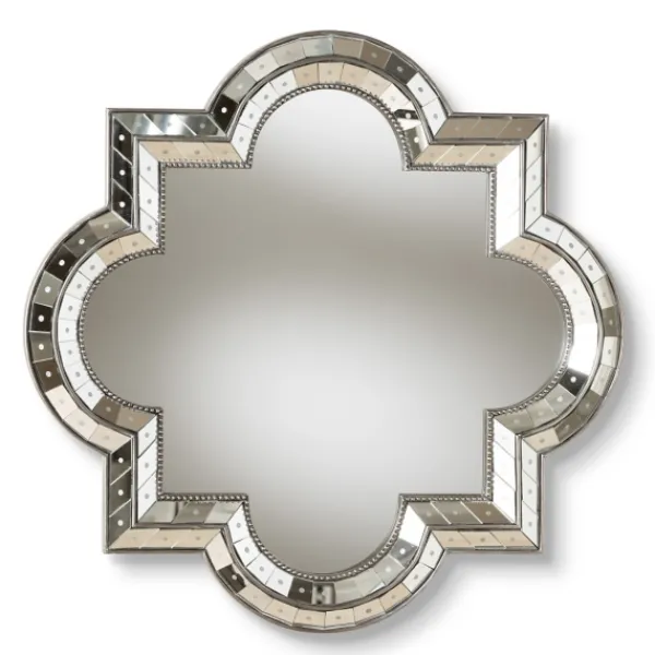 Decorative Mirrors-Kirkland's Home Antique Silver Quatrefoil Frame Wall Mirror