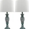 Table Lamps-Kirkland's Home Antique Spun Center Table Lamps, Set Of 2 Blue