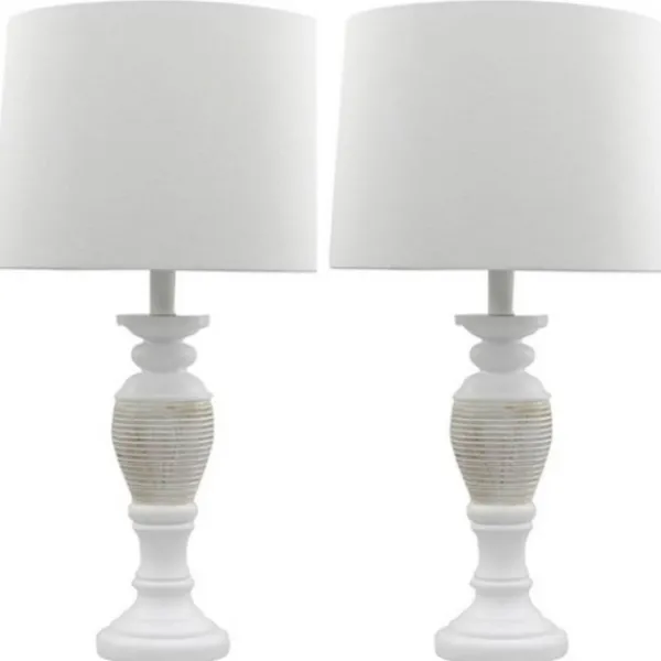 Table Lamps-Kirkland's Home Antique Spun Center Table Lamps, Set Of 2 Ivory