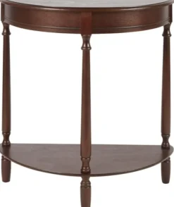 Console Tables-Kirkland's Home Antique Walnut Half Round Console Table Brown