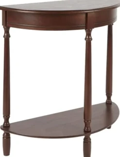 Console Tables-Kirkland's Home Antique Walnut Half Round Console Table Brown