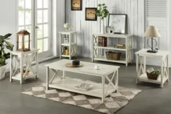 Coffee Tables-Kirkland's Home Antique Washed Wood Coffee Table White