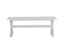 Benches & Ottomans-Kirkland's Home Antique Washed Wood Dining Bench White