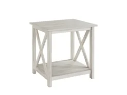 Accent & End Tables-Kirkland's Home Antique Washed Wood Square Side Table White