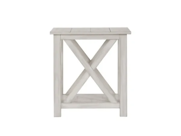 Accent & End Tables-Kirkland's Home Antique Washed Wood Square Side Table White