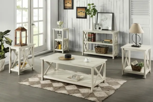 Accent & End Tables-Kirkland's Home Antique Washed Wood Square Side Table White