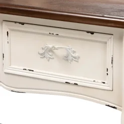 Armoires-Kirkland's Home Antique White And Walnut 2-Pc. Vanity Set