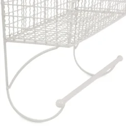 Wall Storage-Kirkland's Home Antique White Wire Basket Towel Rack, 17 In.