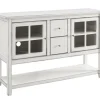 Console Tables-Kirkland's Home Antique White Wood Tv Stand Console Table Ivory