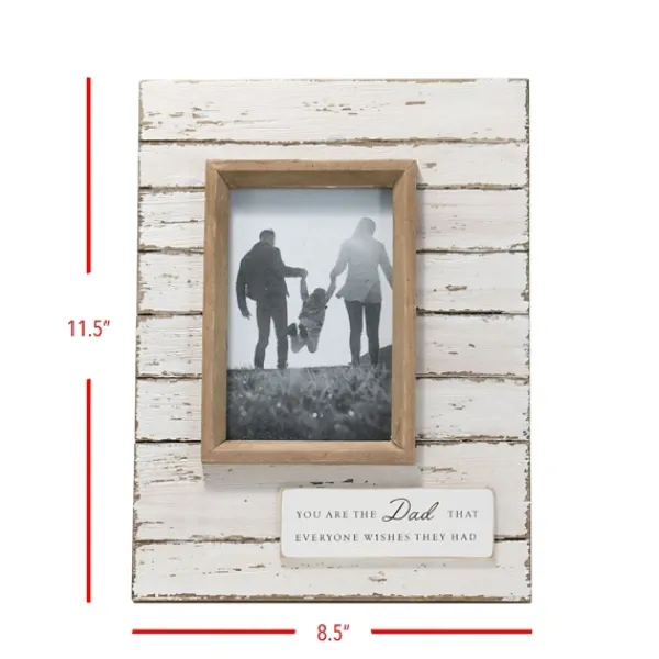 Picture Frames-Kirkland's Home Antique White Wooden Dad Picture Frame