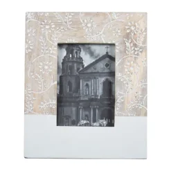 Picture Frames-Kirkland's Home Antique Wood Floral Dipped Picture Frame, 5X7