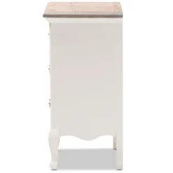 Nightstands-Kirkland's Home Antique Wooden 3-Drawer Nightstand White