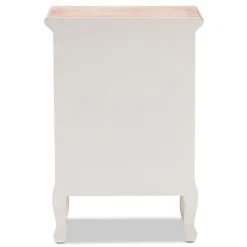 Nightstands-Kirkland's Home Antique Wooden 3-Drawer Nightstand White