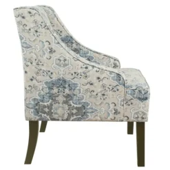 Accent Chairs-Kirkland's Home Antiqued Medallion Swoop Arm Accent Chair Blue