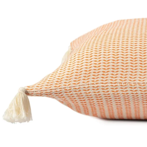 Pillows-Kirkland's Home Apricot Trapeze Organic Cotton Throw Pillow Orange/Ivory