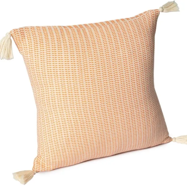 Pillows-Kirkland's Home Apricot Trapeze Organic Cotton Throw Pillow Orange/Ivory