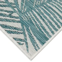 Outdoor Rugs-Kirkland's Home Aqua Forest Leaf Indoor/Outdoor Area Rug, 6X9 Green/White