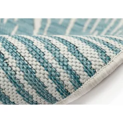 Outdoor Rugs-Kirkland's Home Aqua Forest Leaf Indoor/Outdoor Area Rug, 6X9 Green/White