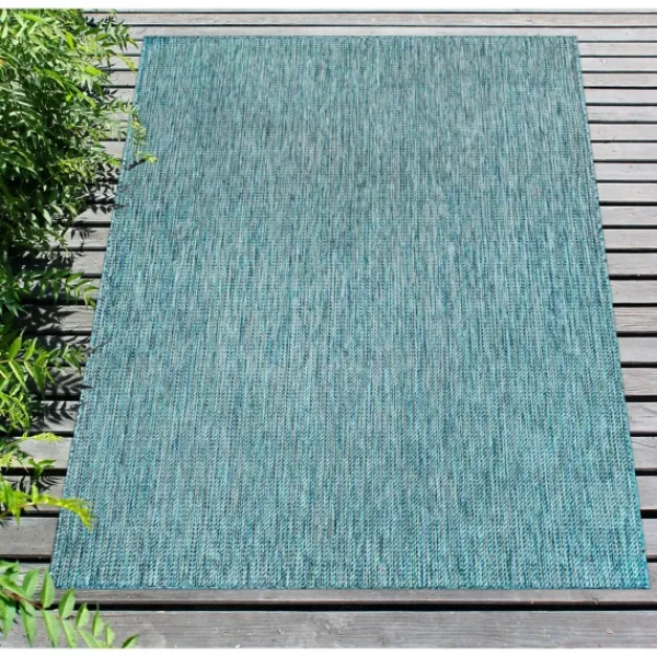 Outdoor Rugs-Kirkland's Home Aqua Intertwine Indoor/Outdoor Area Rug, 7X9 Blue