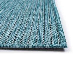 Outdoor Rugs-Kirkland's Home Aqua Intertwine Indoor/Outdoorr Area Rug, 6X9 Blue