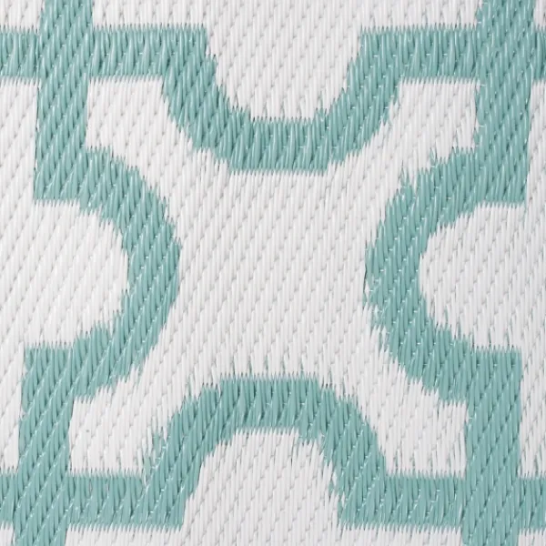 Outdoor Rugs-Kirkland's Home Aqua Moroccan Trellis Outdoor Area Rug, 4X6 Blue/White