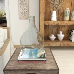 Vases-Kirkland's Home Aqua Teardrop Glass Tabletop Decorative Vase Blue