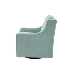 Accent Chairs-Kirkland's Home Aqua Upholstered Swivel Accent Chair Blue