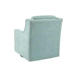 Accent Chairs-Kirkland's Home Aqua Upholstered Swivel Accent Chair Blue
