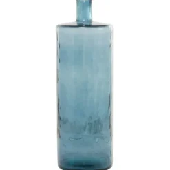 Vases-Kirkland's Home Aquamarine Tall Bottle Decorative Vase Blue