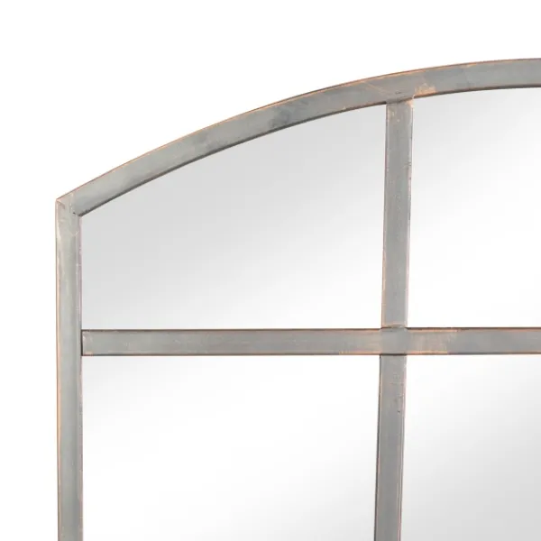 Decorative Mirrors-Kirkland's Home Arched Windowpane Wall Mirror Gray