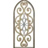 Wall Plaques-Kirkland's Home Arched Wood And Metal Scroll Wall Plaque White/Tan/Black
