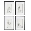 Framed Art-Kirkland's Home Architectural Drawings Framed Art Prints, Set Of 4 White/Black