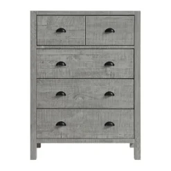 Dressers & Chests-Kirkland's Home Arden Wood 5-Drawer Chest Gray