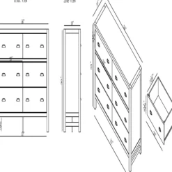 Dressers & Chests-Kirkland's Home Arden Wood 6-Drawer Dresser White