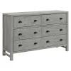 Dressers & Chests-Kirkland's Home Arden Wood 6-Drawer Dresser Gray