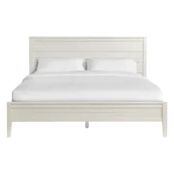 Beds & Headboards-Kirkland's Home Arden Wood Panel King Bed White
