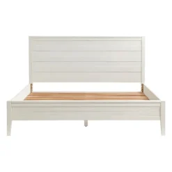 Beds & Headboards-Kirkland's Home Arden Wood Panel King Bed White