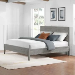 Beds & Headboards-Kirkland's Home Arden Wood Panel King Bed Gray