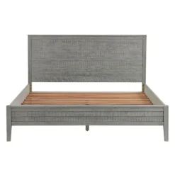 Beds & Headboards-Kirkland's Home Arden Wood Panel King Bed Gray