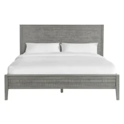 Beds & Headboards-Kirkland's Home Arden Wood Panel King Bed Gray