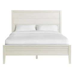 Beds & Headboards-Kirkland's Home Arden Wood Panel Queen Bed White