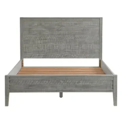 Beds & Headboards-Kirkland's Home Arden Wood Panel Queen Bed Gray