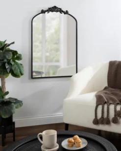 Decorative Mirrors-Kirkland's Home Arendahl Arched Mirror, 24X36 In. Black