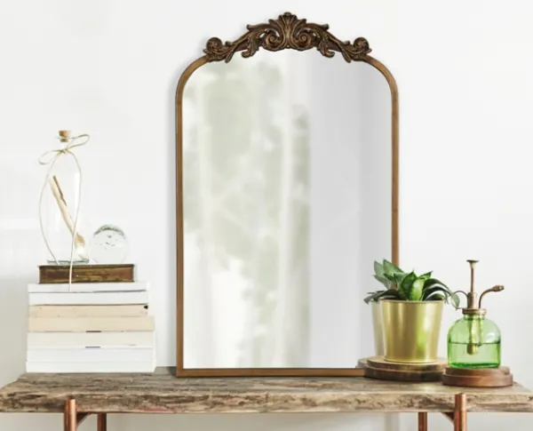 Decorative Mirrors-Kirkland's Home Arendahl Arched Mirror, 19X31 In. Gold