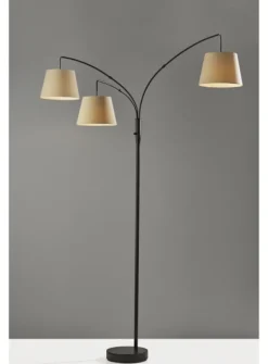 Floor Lamps-Kirkland's Home 3-Arm Arc Floor Lamp Tan