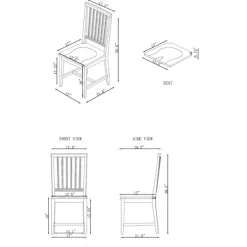 Dining Chairs-Kirkland's Home Armless Slat Back 2-Pc. Dining Chair Set White