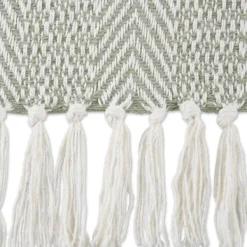 Blankets & Throws-Kirkland's Home Artichoke Herringbone Fringe Throw Green